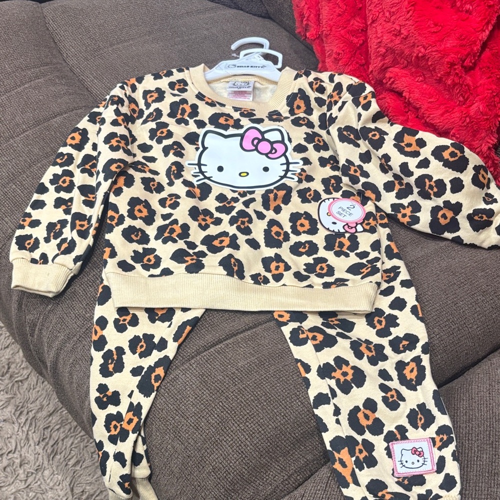 Hello Kitty Beige and Black Leopard Print Outfit